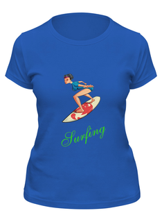 Футболка женская Printio Surfing синяя XL