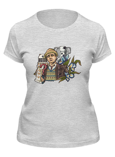 Футболка женская Printio 7-ой доктор кто серая 2XL