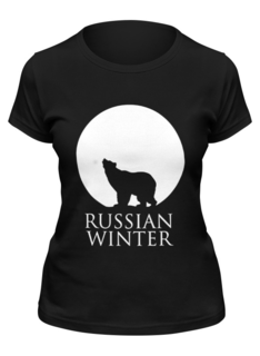 Футболка женская Printio Russian winter черная 2XL