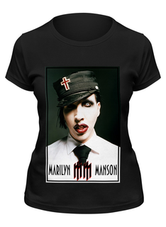 Футболка женская Printio Marilyn manson черная 2XL