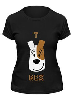 Футболка женская Printio T-rex черная XL