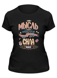 Футболка женская Printio Мысль черная 2XL