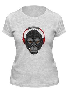 Футболка женская Printio Горилламьюзик серая L