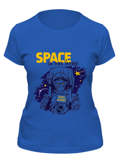 Футболка женская Printio Space is our home синяя S