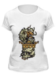 Футболка женская Printio Череп и лев белая S