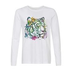 Лонгслив CoolPodarok Краски. Тигры. Цветы