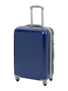 Чемодан унисекс TEVIN Polycarbonate темно-синий, 55x34x20 см