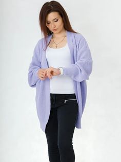 Кардиган женский Rovental 420 фиолетовый 52-56 RU