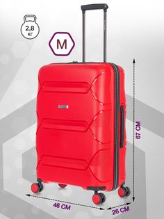 Чемодан унисекс LCase MIAMI красный, 67x46x26 см