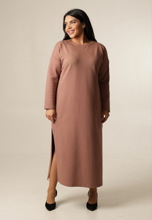 Платье женское Elenatex П-169 коричневое 58 RU