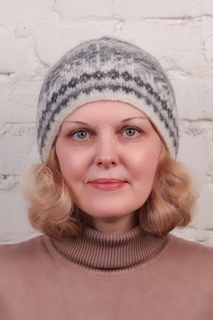 Шапка бини женская Freyja 182 серая/белая, one size