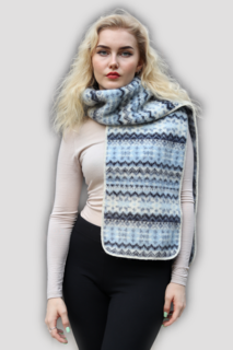 Шарф женский Freyja 08136 голубой/белый, 160х23 см