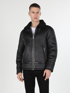 Кожаная куртка мужская Colins CL1060743_Q1.V1_BLK разноцветная S