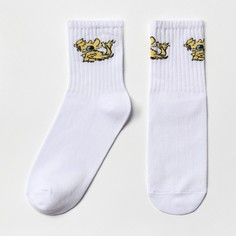 Носки унисекс TEKKO Жёлтый дракон белые 25