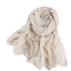Палантин женский WASABI TREND WH-00032 бежевый, белый, 190х90 см