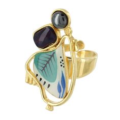 Кольцо из бижутерного сплава TARATATA TT-H23-11421-20M, бусины/смола