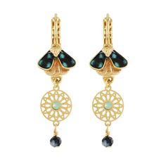 Серьги подвески из бижутерного сплава TARATATA TT-H23-09753-202, бусины/смола