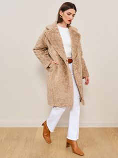 Пальто женское Viaville РТ41W коричневое 44-46 RU