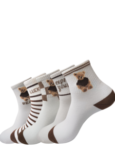Комплект носков женских Sultan Мишки белых 37-41, 5 шт.