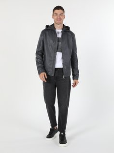 Кожаная куртка мужская Colins CL1054817_Q1.V1 серая M