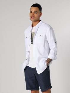 Рубашка мужская Colins CL1063216_Q1.V1 белая 2XL