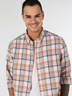 Рубашка мужская Colins CL1063185_Q1.V1_SOR оранжевая L