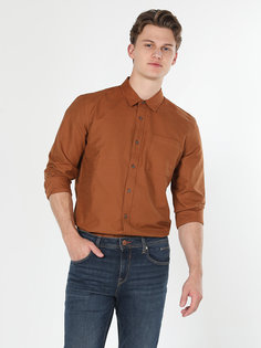 Рубашка мужская Colins CL1061110_Q1.V1_CRM коричневая XL
