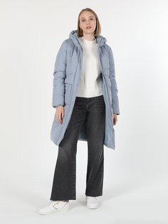 Пальто женское Colins CL1060243_Q1.V1 голубое S