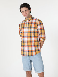 Рубашка мужская Colins CL1059563_Q1.V1_YLS оранжевая 2XL