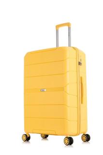 Чемодан унисекс LCase SINGAPORE желтый, 77.5x51x31.5 см