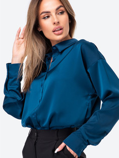 Блуза женская HappyFox HFSH4113 синяя 50 RU