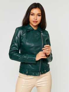 Кожаная куртка женская E-Lisman&ZG 063Z зеленая M