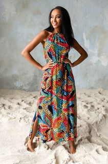 Платье домашнее женское Mia-Mia 16440 Dominica разноцветное XL