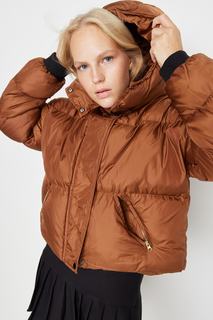 Куртка женская Trendyol TWOAW23MO00199 коричневая S