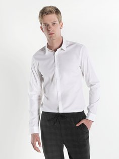 Рубашка мужская Colins CL1041350_Q1.V1 белая XS Colins