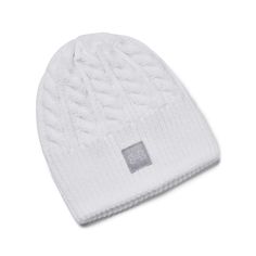 Шапка женская Under Armour Halftime Cable Knit Beanie белая, р. 58-60