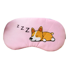 Маска для сна iLikeGift Sleeping corgi розовая