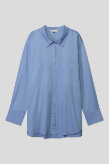 Рубашка женская cut & pret PLUS 2201 JULIA_PLUS синяя 52 EU