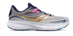 Спортивные кроссовки мужские Saucony Ride 15 серо-золотисто-синие 8 US