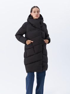 Пальто женское VEF-1184MW 48 размер, чёрное Veralba