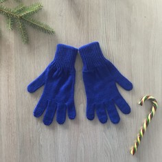 Перчатки женские Baranowool синие, р. 7
