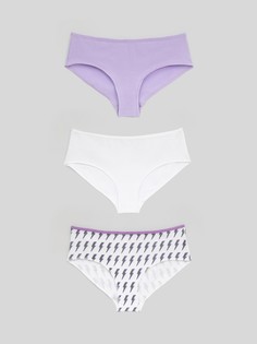 Комплект трусов женских Infinity Lingerie 31204122036 белый; фиолетовый S, 3 шт.