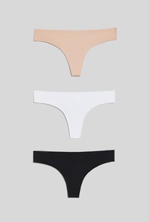 Комплект трусов женских Infinity Lingerie 31204121974 белый; бежевый; черный 3XL, 3 шт.