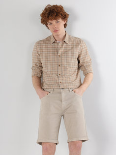 Рубашка мужская Colins CL1062620_Q1.V1 коричневая L