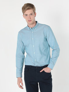 Рубашка мужская Colins CL1048576_Q1.V1 зеленая S