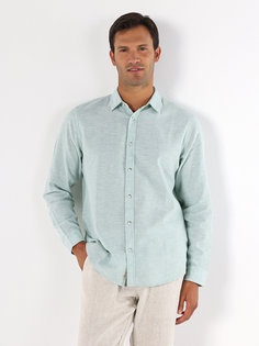 Рубашка мужская Colins CL1063686_Q1.V1 зеленая XL