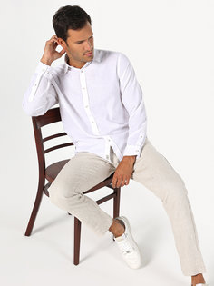 Рубашка мужская Colins CL1063686_Q1.V1 белая XL