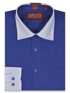 Рубашка мужская Imperator Royal-22.1-П sl синяя 40/170-176