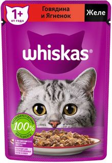 Влажный корм для кошек Whiskas с говядиной и ягненком, 75 г