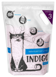 Наполнитель туалетов для кошек Indigo Lavender растительный, 6 л, 3 шт